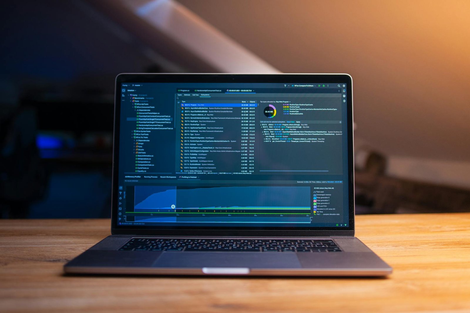 Software developer working on a laptop with code