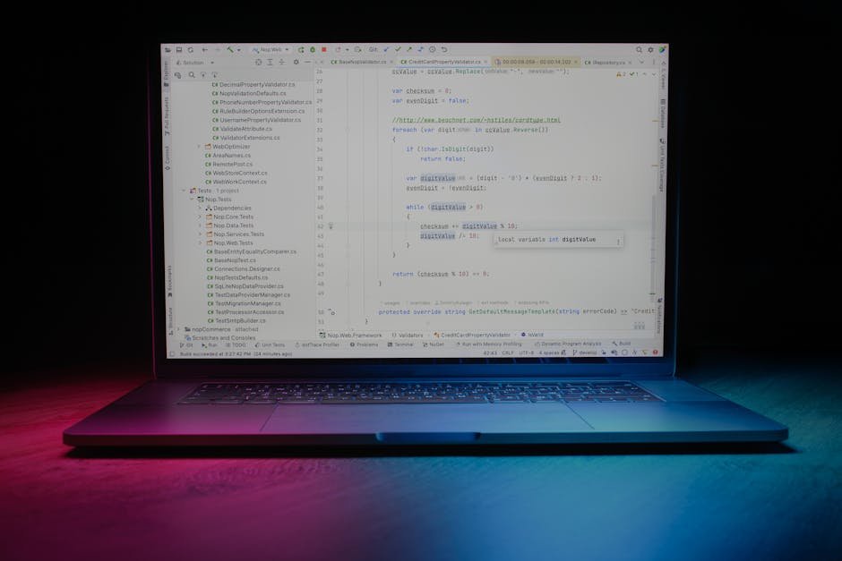 Developer evaluating feature flag platforms on laptop